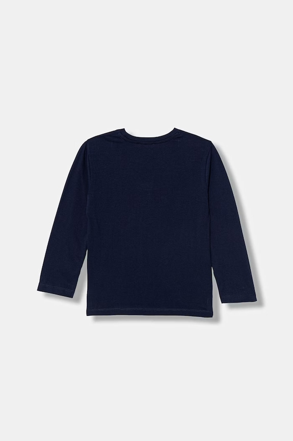 Detská bavlnená košeľa s dlhým rukávom United Colors of Benetton 3I1XG10LM.P.Stagionale tmavomodrá SS26
