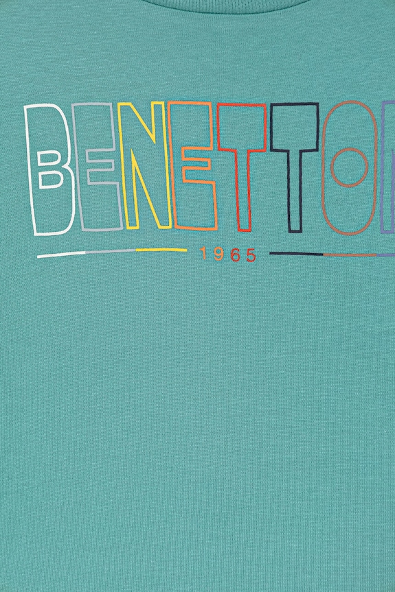 Băieți United Colors of Benetton longsleeve din bumbac pentru copii 3I1XG10LM.P.Stagionale turcoaz