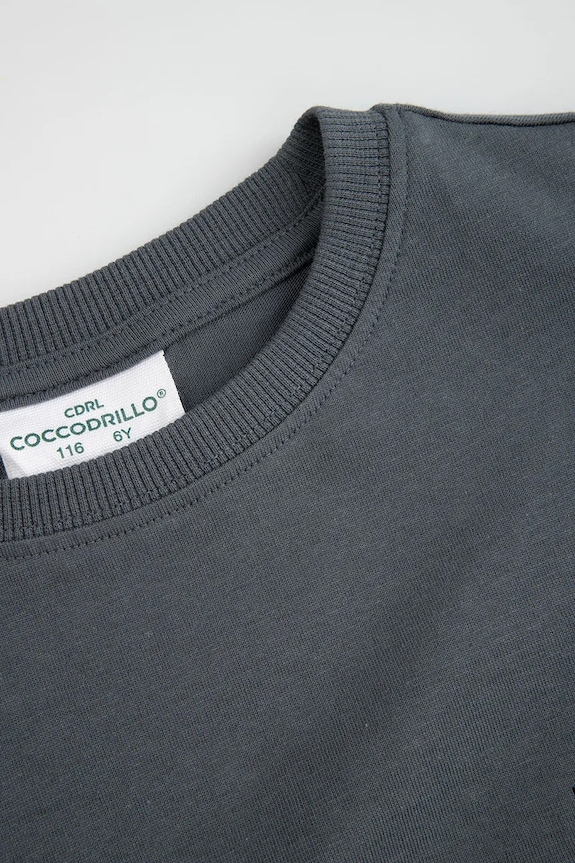 CHLAPEC Dětské bavlněné tričko s dlouhým rukávem Coccodrillo WC6143103NBK šedá