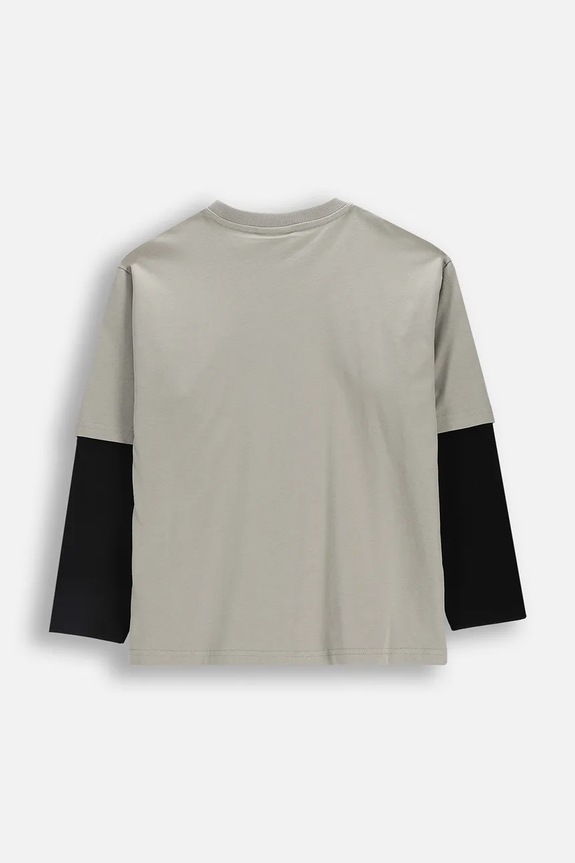 Coccodrillo longsleeve bawełniany dziecięcy WC6143101RBJ szary SS26