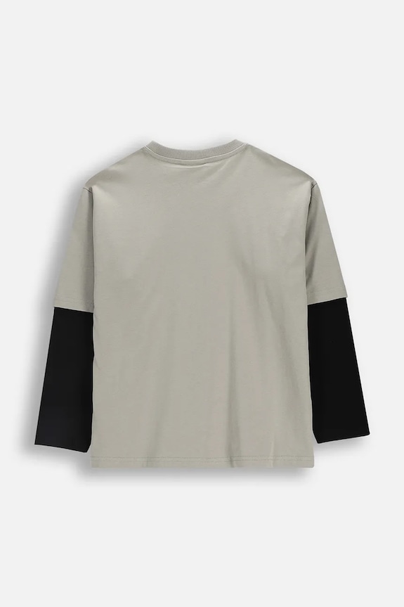 Coccodrillo longsleeve bawełniany dziecięcy WC6143101RBJ szary SS26
