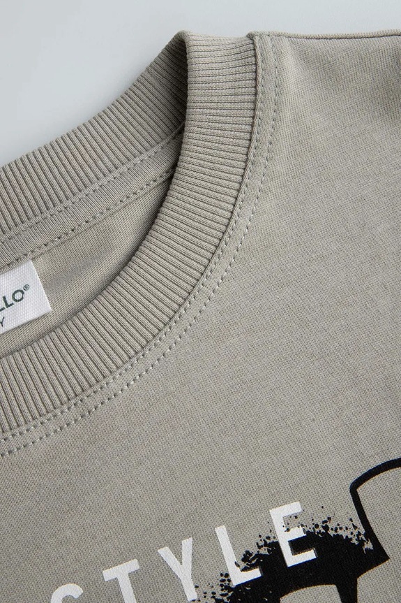 Chłopiec Coccodrillo longsleeve bawełniany dziecięcy WC6143101RBJ szary
