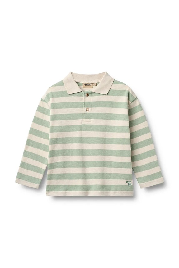Wheat longsleeve din bumbac pentru copii 2230.108S.GOTS verde SS26