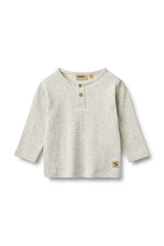 Wheat longsleeve din bumbac pentru bebeluși fixat gri 6181.020.GOTS