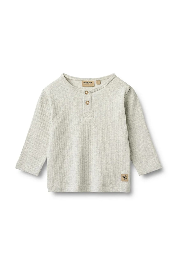 Wheat longsleeve din bumbac pentru bebeluși fixat gri 6181.020.GOTS