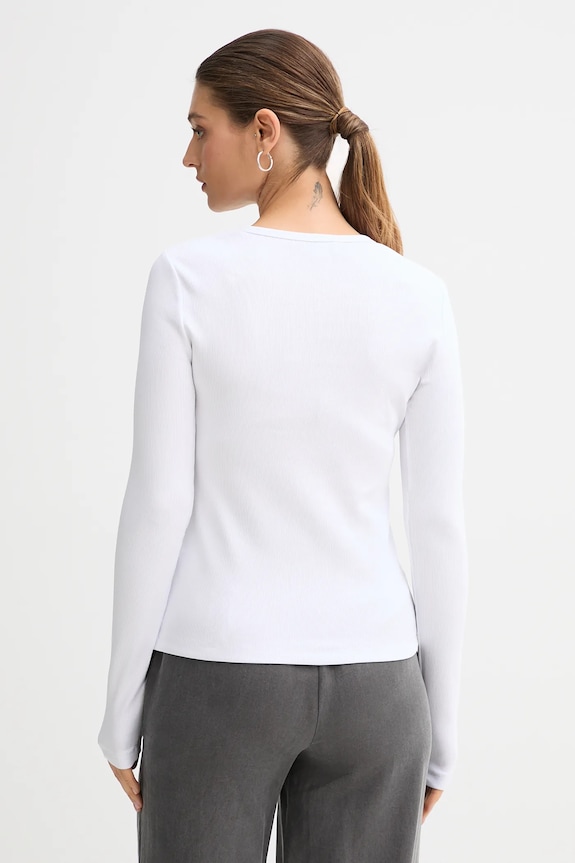 Дрехи Блуза с дълги ръкави Calvin Klein Jeans LV047E201G бял