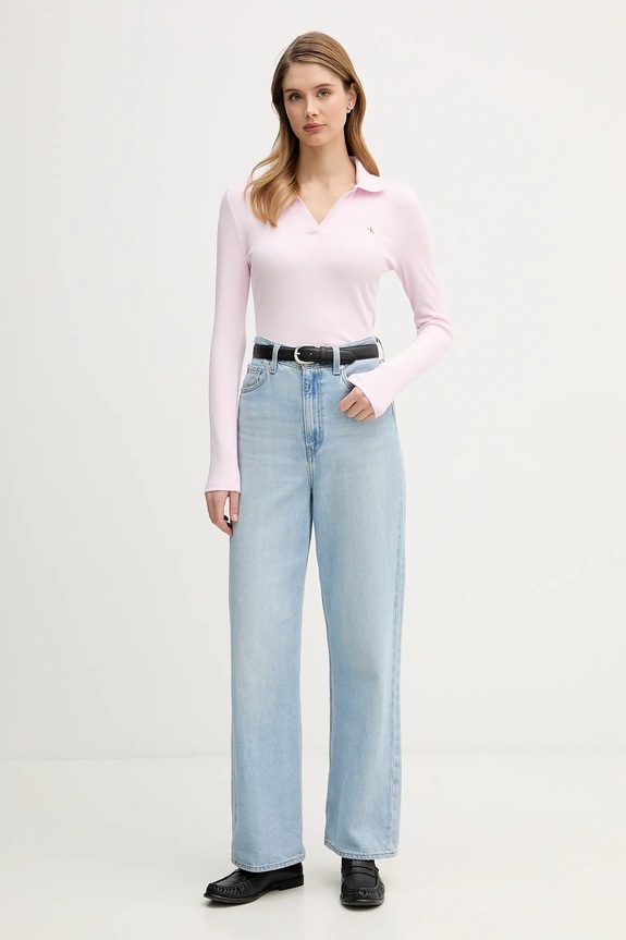 Calvin Klein Jeans longsleeve LV047E203G różowy SS26