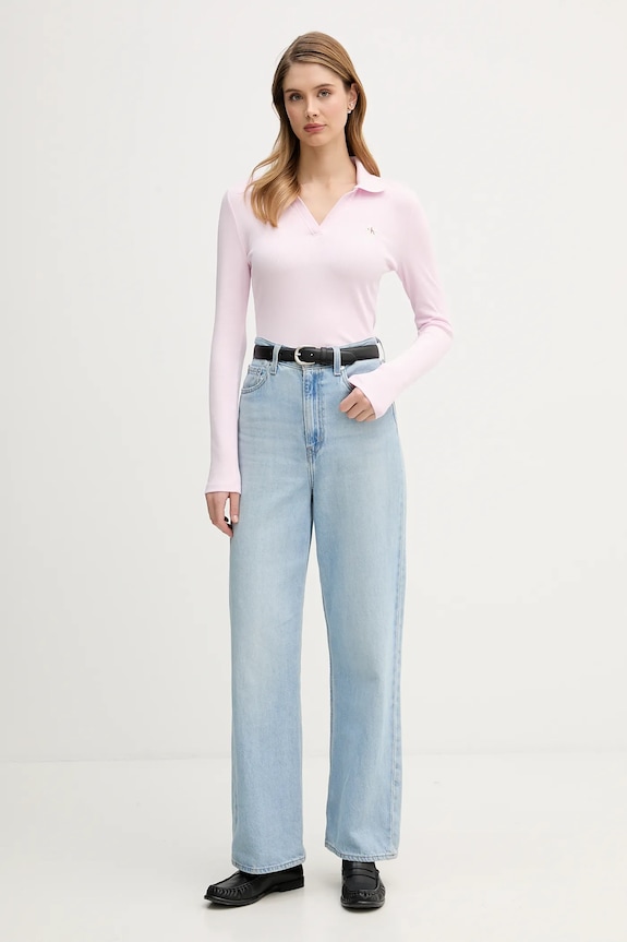 Calvin Klein Jeans longsleeve LV047E203G różowy SS26