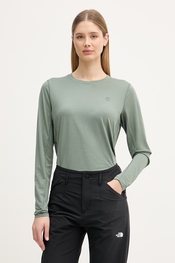 Fjallraven longsleeve sportowy damski Abisko Day Hike zielony F14600161