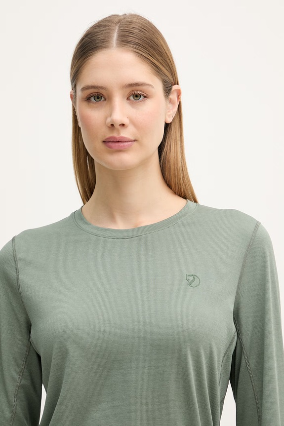 Fjallraven longsleeve sportowy damski Abisko Day Hike zielony F14600161