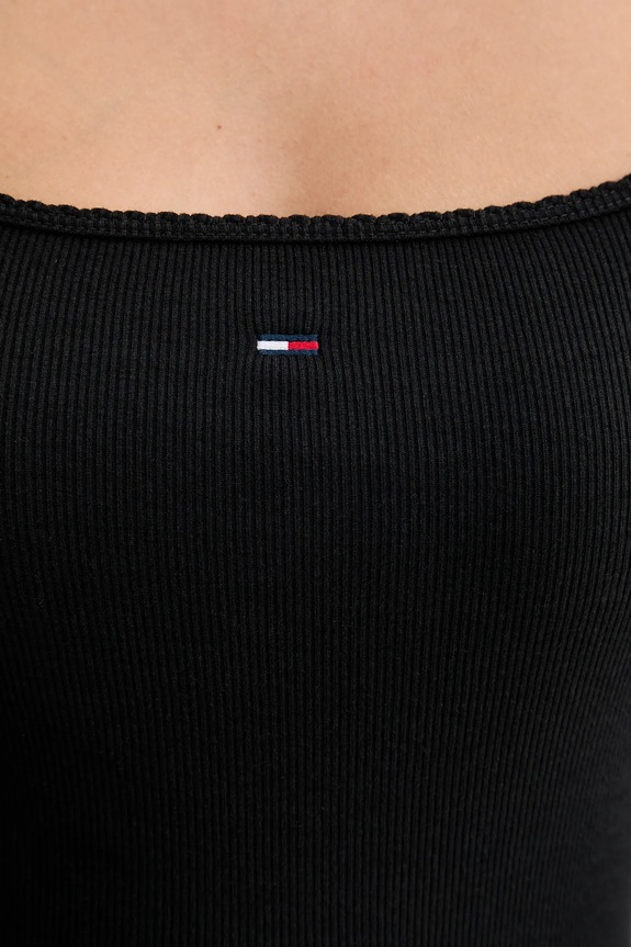 Tommy Jeans hosszú ujjú fekete DW0DW21836
