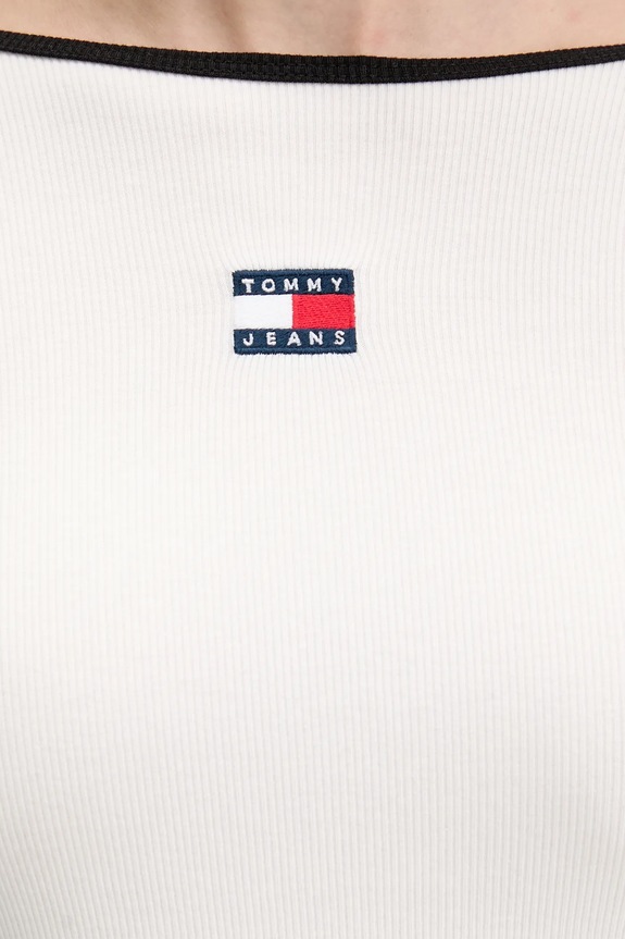 Tričko s dlhým rukávom Tommy Jeans DW0DW21839 biela