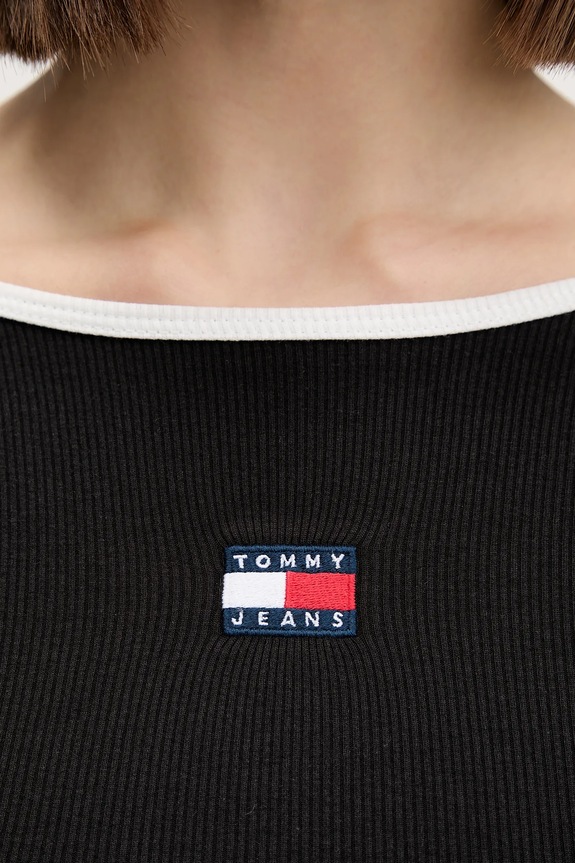 Tommy Jeans longsleeve DW0DW21839 negru