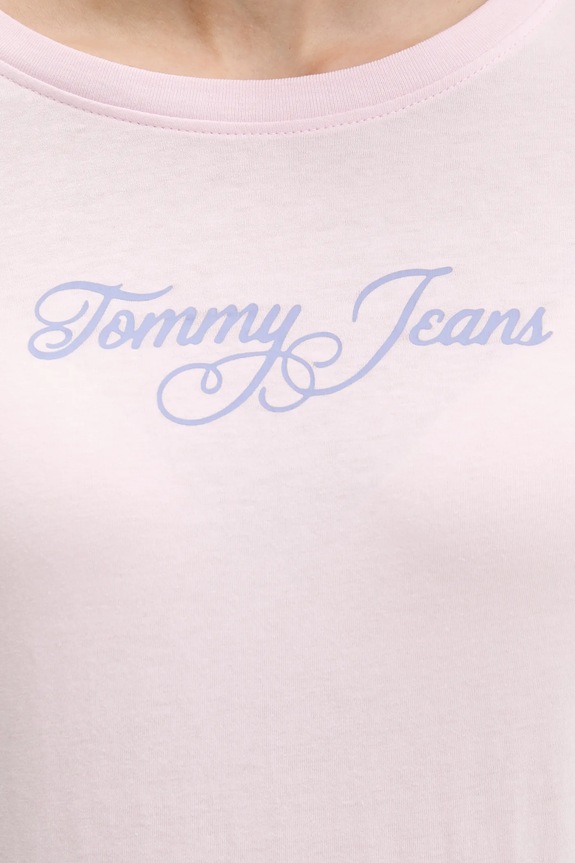 Tommy Jeans pamut hosszúujjú DW0DW21844 rózsaszín