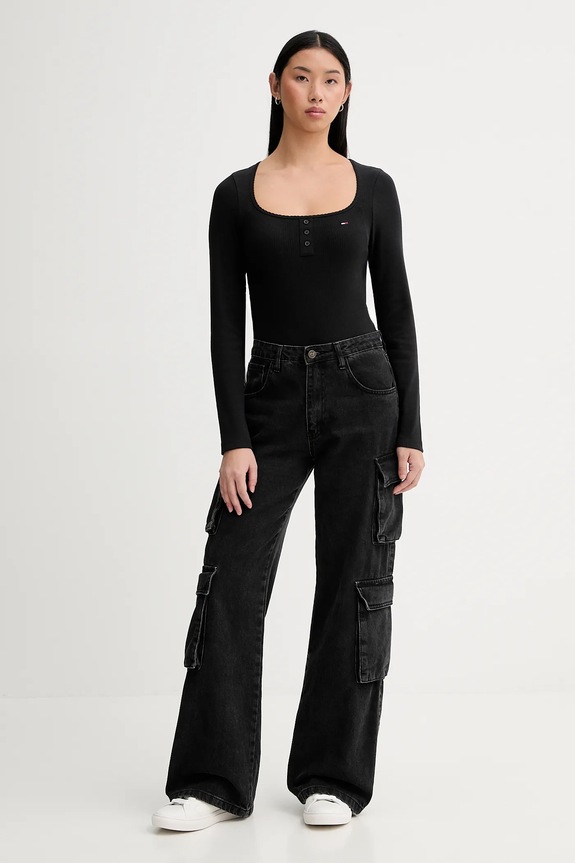 Tommy Jeans body DW0DW22533 fekete SS26