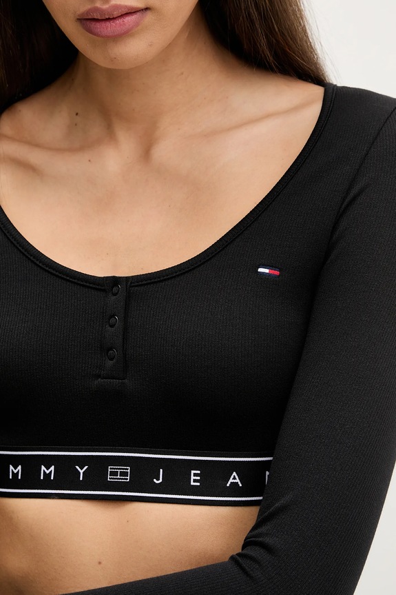 Μακρυμάνικο Tommy Jeans DW0DW22538 μαύρο