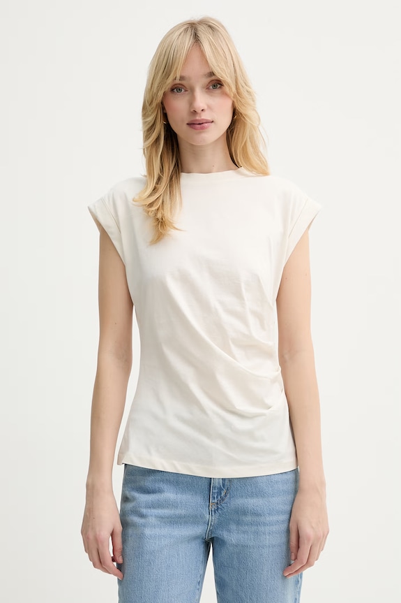 BOSS tricou din bumbac Epka uni bej 50555827
