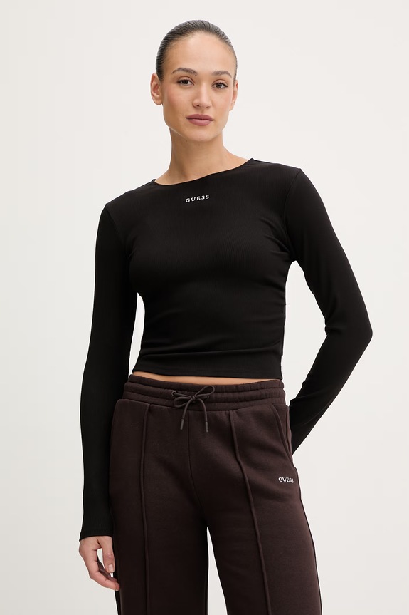 Μακρυμάνικο Guess NAT slim μαύρο V6RP08.KD932