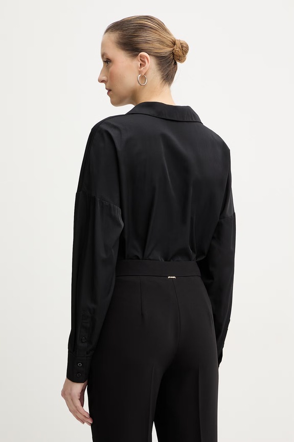 Îmbrăcăminte Guess body cu un amestec de mătase CARMELA W6RH61.WJ782 negru