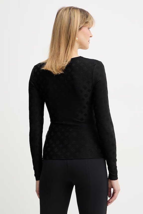 Oblečenie Tričko s dlhým rukávom Guess ELLEONA W6RP45.KA660 čierna