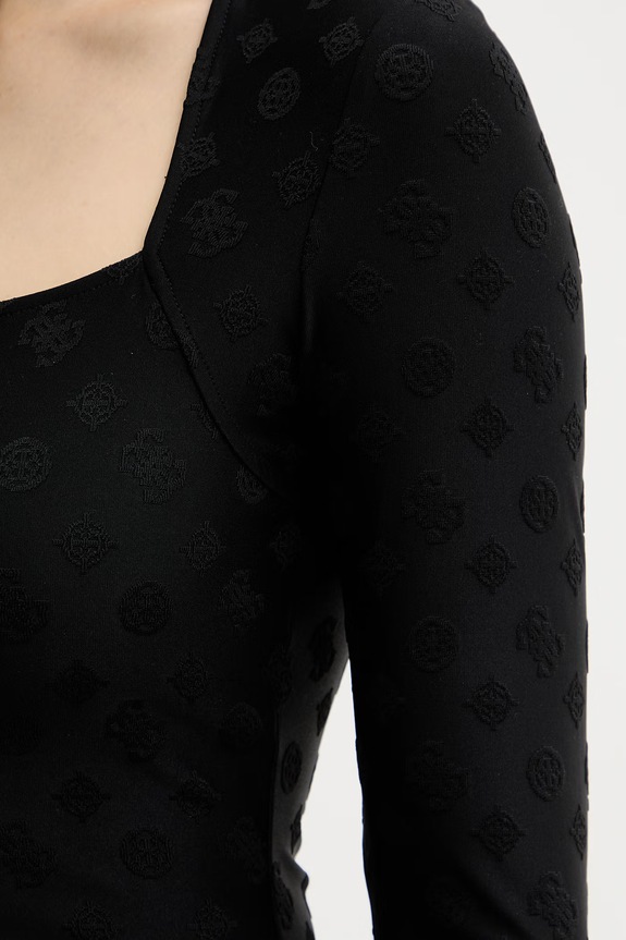 Tričko s dlhým rukávom Guess ELLEONA W6RP45.KA660 čierna
