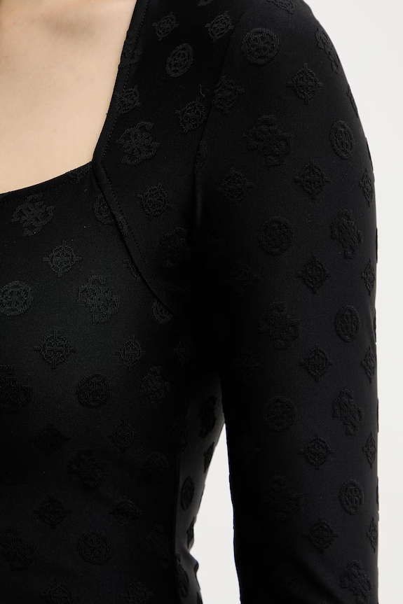 Tričko s dlhým rukávom Guess ELLEONA W6RP45.KA660 čierna