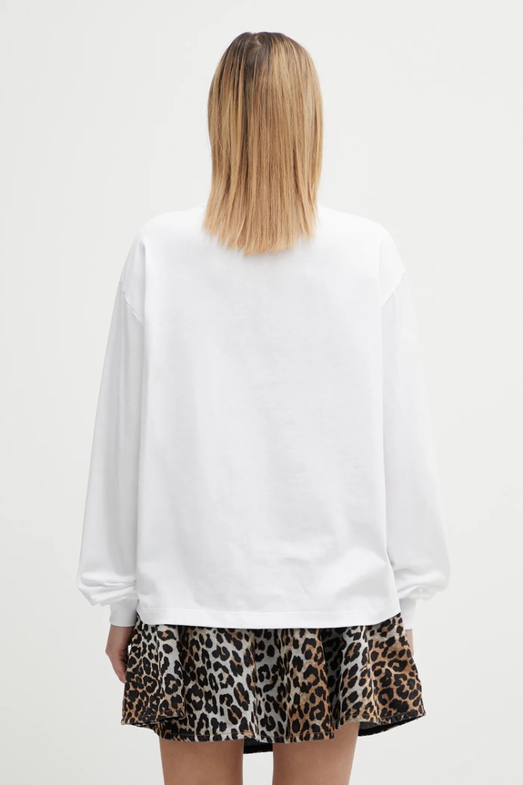 Odzież GANNI longsleeve damski bawełniany A1050059 biały