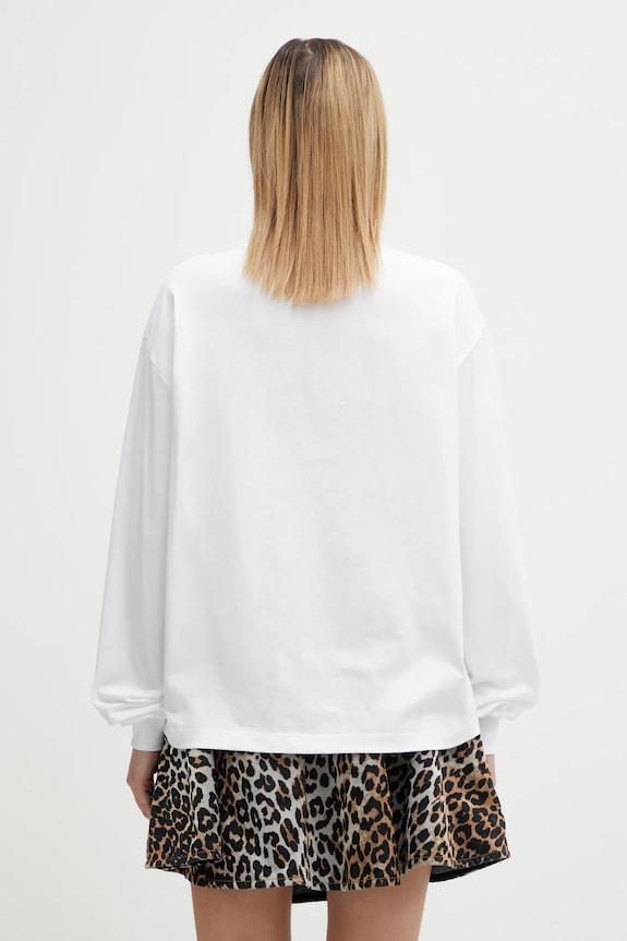 Odzież GANNI longsleeve damski bawełniany A1050059 biały