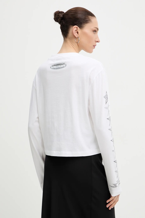Oblečenie Bavlnené tričko s dlhým rukávom ZADIG&VOLTAIRE JWTS02836 biela