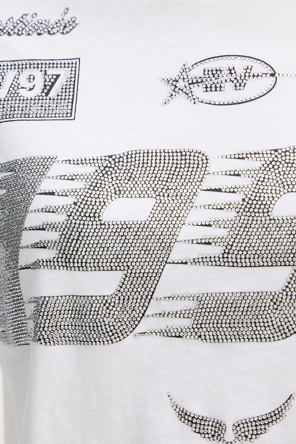 Bavlnené tričko s dlhým rukávom ZADIG&VOLTAIRE JWTS02836 biela