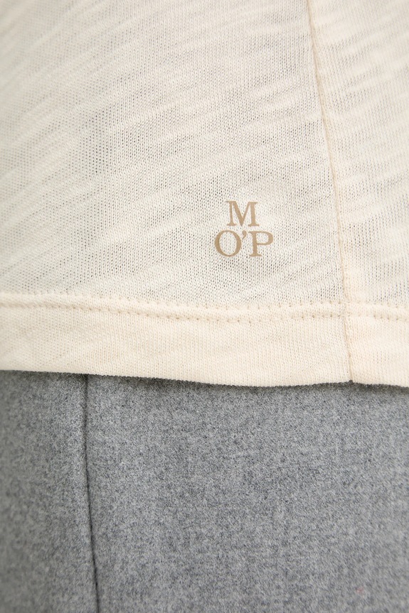 Хлопковый лонгслив Marc O'Polo 5000010573 бежевый