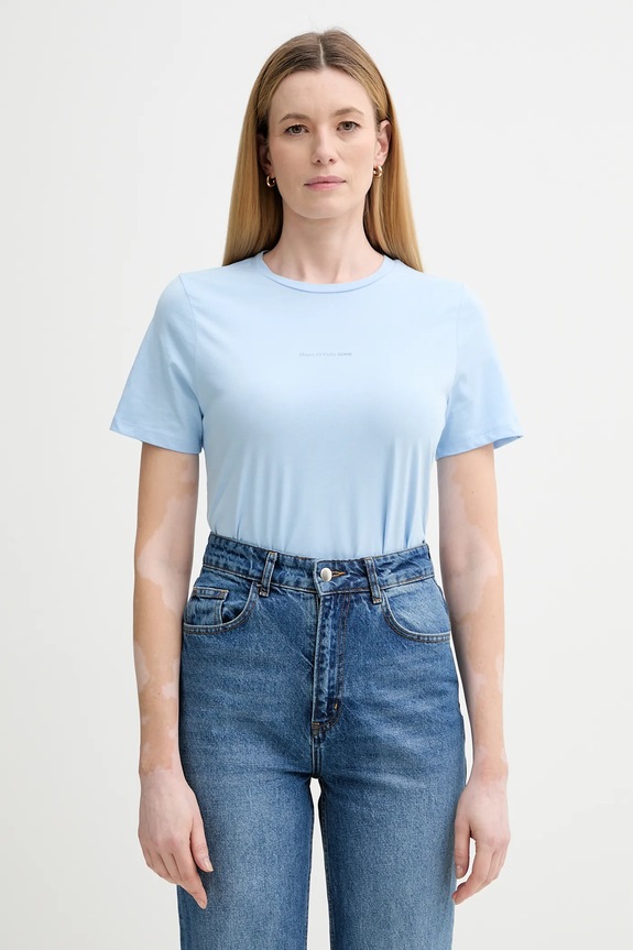 Marc O'Polo tricou basic de damă din bumbac print albastru 5000009290