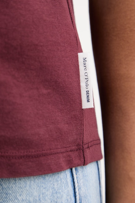 Marc O'Polo basic tričko dámske bavlnené 5000009290 burgundské