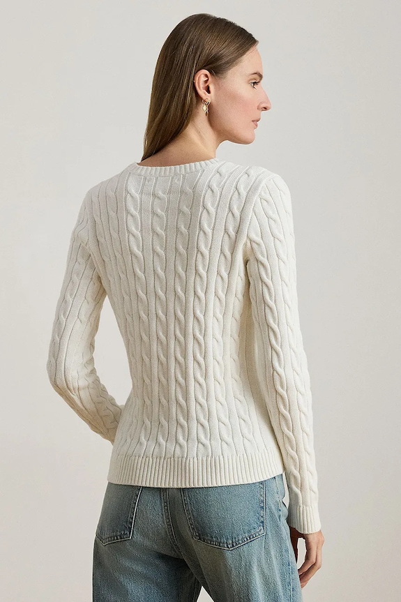 Bavlnený sveter Lauren Ralph Lauren 200P03508 biela SS26