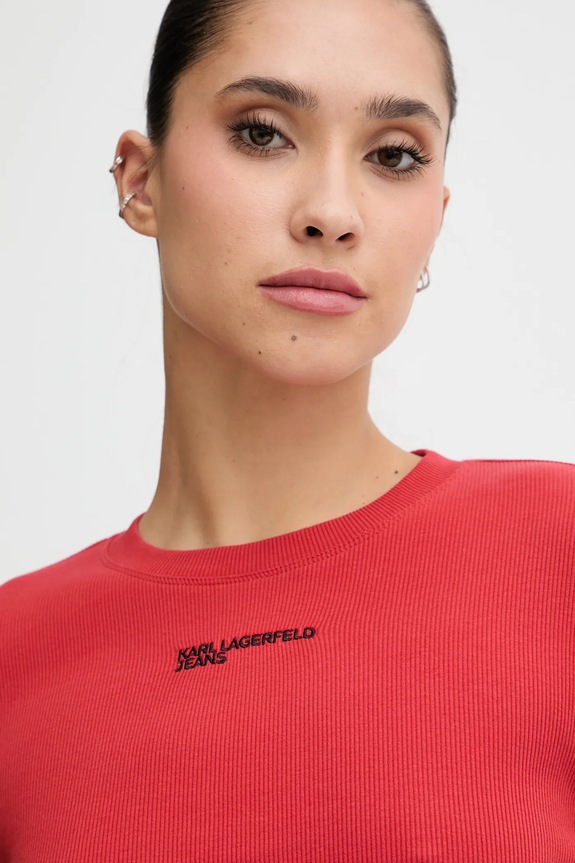 Tričko s dlhým rukávom Karl Lagerfeld Jeans červená B1W17050