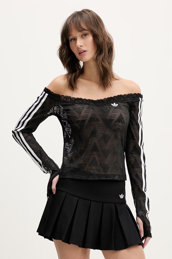 Лонгслів adidas Originals з еластаном чорний KD0350
