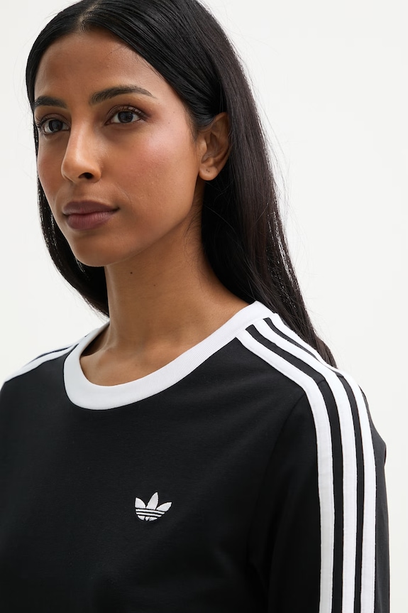 adidas Originals μακρυμάνικο παιδικό βαμβακερό με ελαστάν μαύρο KD7964
