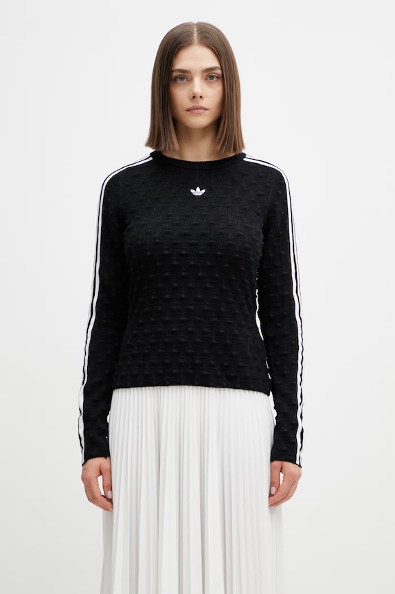 adidas Originals пуловер дамски с вълна овално черен KS6460.