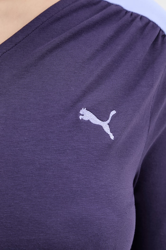 Puma longsleeve damski z bawełną Asymmetric Longsleeve 634623 fioletowy