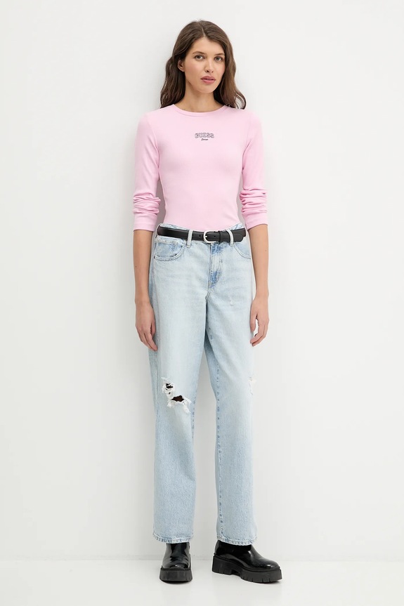 Guess Jeans longsleeve W6RP22.KA0H1 różowy SS26