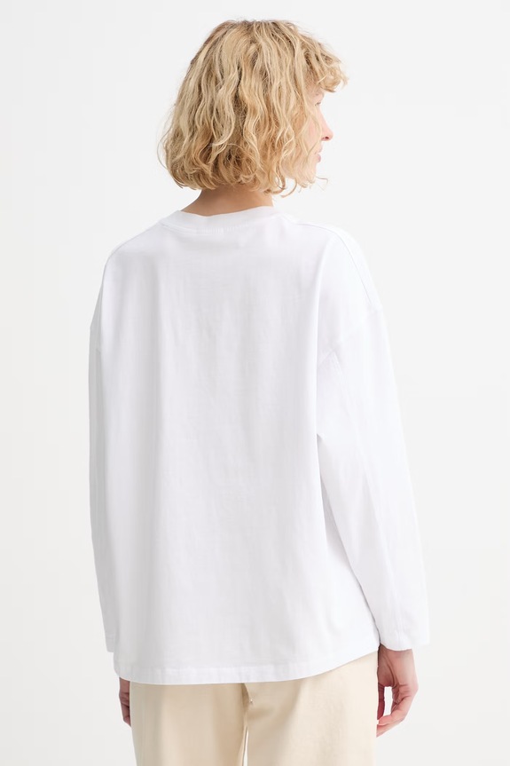 American Vintage longsleeve din bumbac GIX02C alb SS26