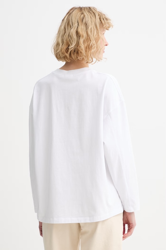 American Vintage longsleeve din bumbac GIX02C alb SS26
