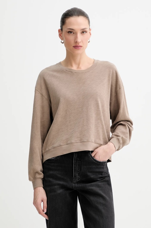American Vintage longsleeve bawełniany bawełna beżowy SON02IG