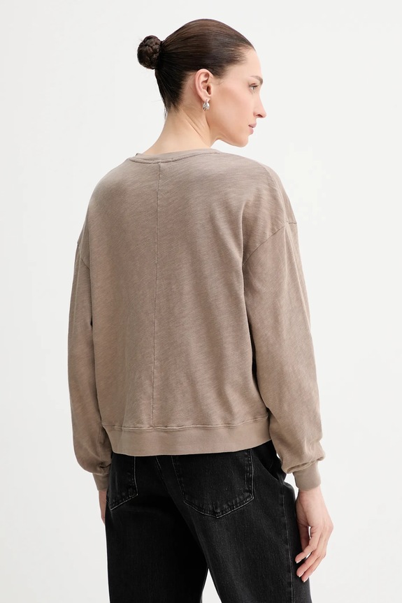 Odzież American Vintage longsleeve bawełniany SON02IG beżowy
