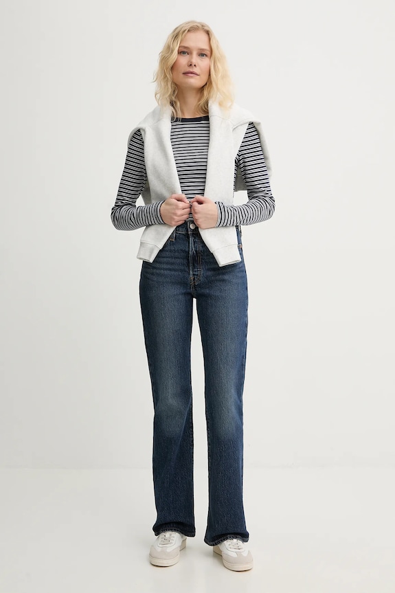 Levi's longsleeve din bumbac ESSENTIAL HM 000KL.0020 bleumarin SS26