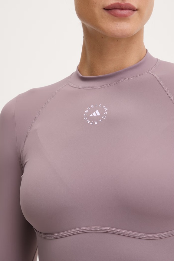 adidas by Stella McCartney crop top Γυναικείο JY8142 μωβ