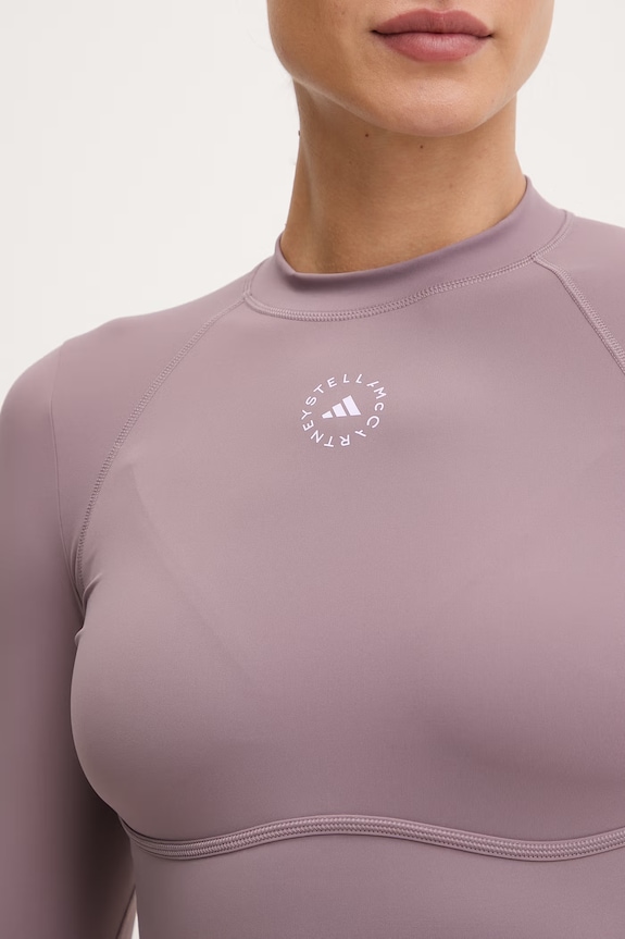 adidas by Stella McCartney crop top Γυναικείο JY8142 μωβ