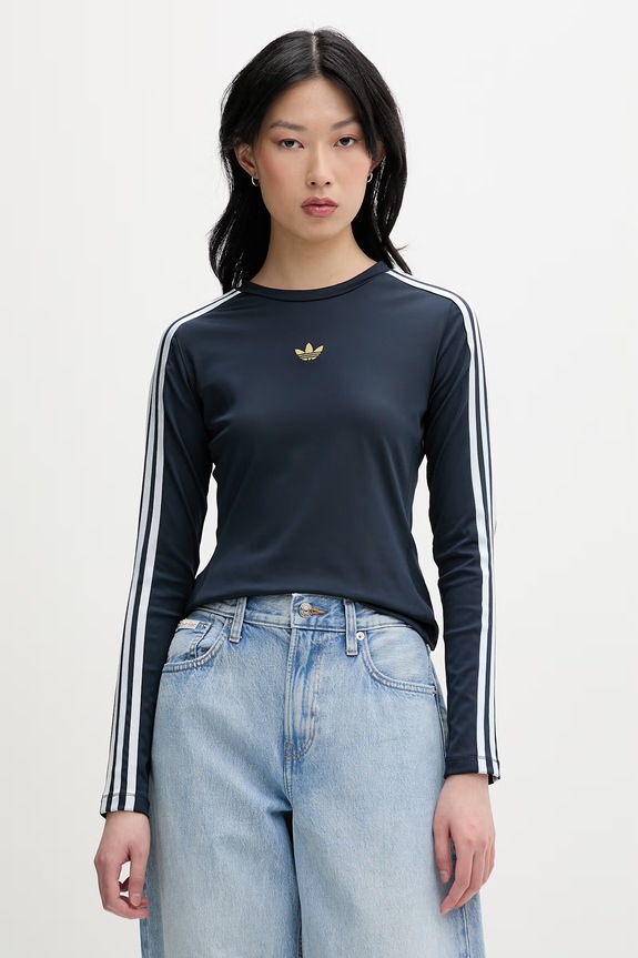 adidas Originals tričko s dlhým rukávom dámske tmavomodrá KC9203