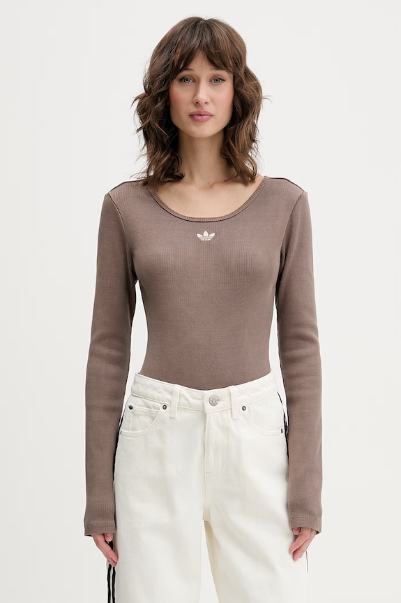adidas Originals body dámske s bavlnou béžová KE1122