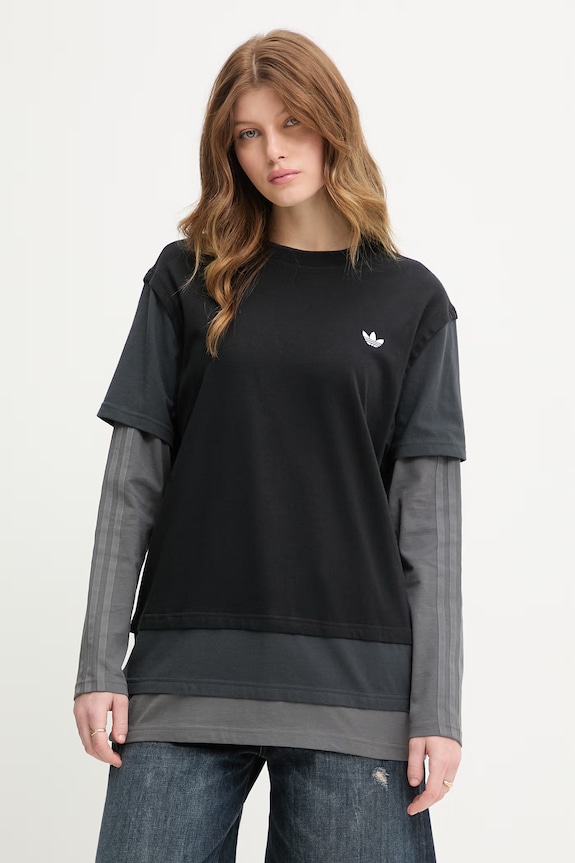 adidas Originals hosszúujjú női pamut fekete KV1178